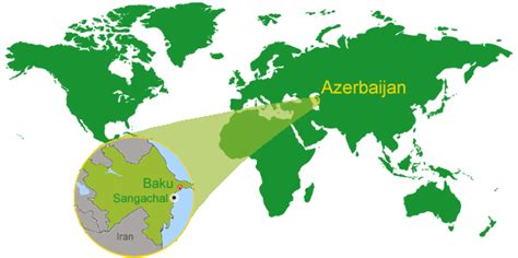 Azerbaijan map by googlemaps engine: Baku Azerbaijan In World Map