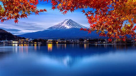 1920x1080px 1080p Free Download Autumn Mount Fuji Lake Mountain