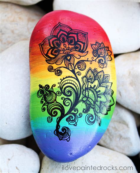 How To Paint Rainbow Mandala Rocks I Love Painted Rocks