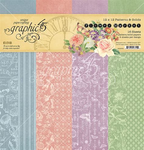 Graphic Double Sided Paper Pad X Pkg Flower Market Patterns