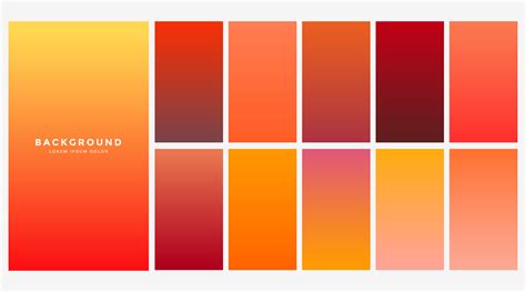 Bright Orange Autumn Color Gradients Set Download Free Vector Art