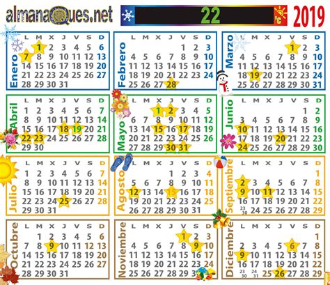 Calendario 2019 Con Santoral Y Lunas Calendario Con Santoral