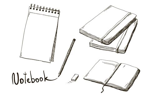 Set Of Hand Drawn Notebooks Education Illustrations Creative Market