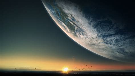 Sci Fi Planet Sunrise 4k Ultra Hd Wallpaper