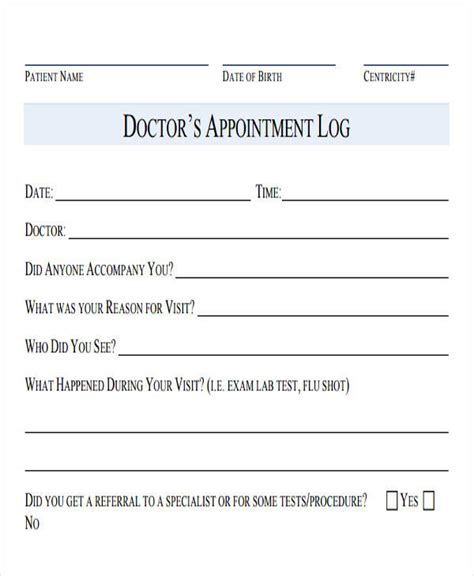 Doctor Appointment Template Free Download Printable Templates
