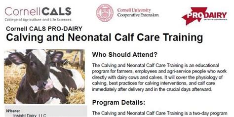 Cornell Cooperative Extension Calving And Neonatal Calf Care Training