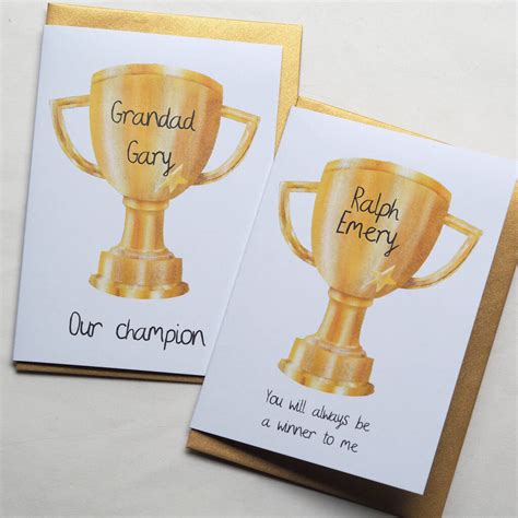 Personalised Gold Trophy Congratulations Card By So Close