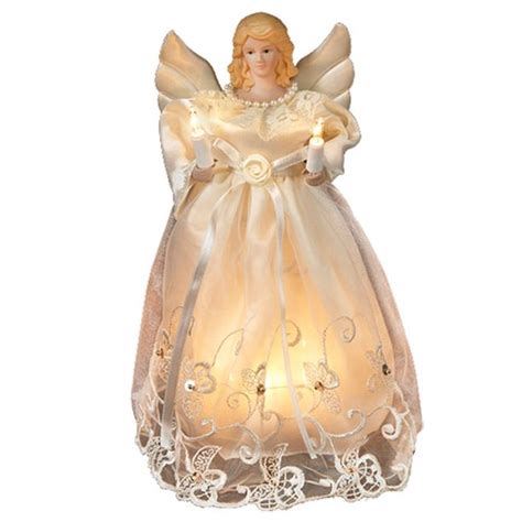 Kurt Adler Ul 10 Light 10 Inch Gold And Ivory Angel Treetop Walmart