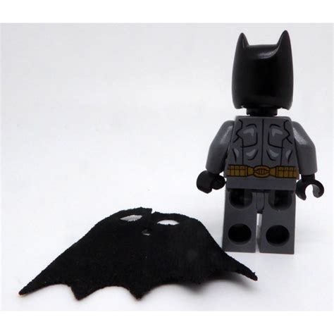 Lego Batman Dark Stone Gray Suit Gold Belt Black Hands Spongy Cape