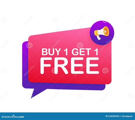 Amegaphone Banner Business Concept With Text Buy Get Free Sale Tag Stock Vector