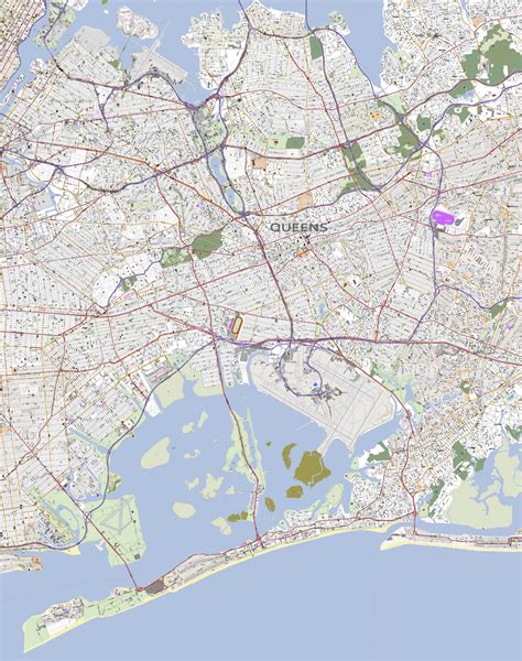 Detailed Vector Map Of Queens New York City Map Illustrators