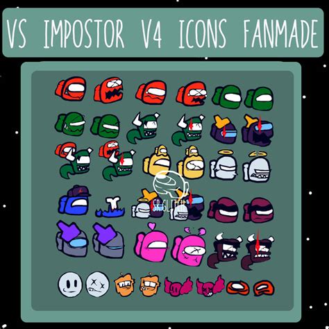 Fnf Vs Impostor V4 Icons Fanmade By Srglitchtrap On Deviantart