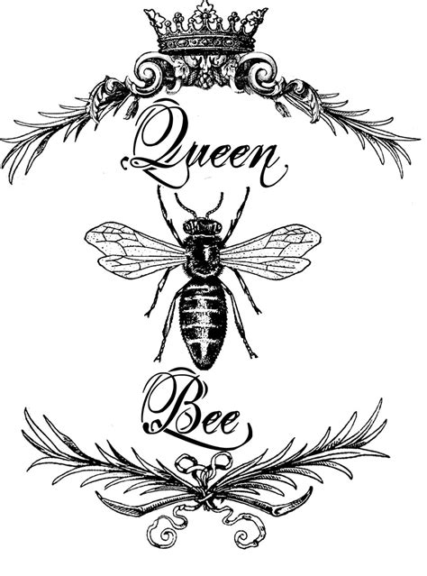 Queen Bee Print Vintage Art