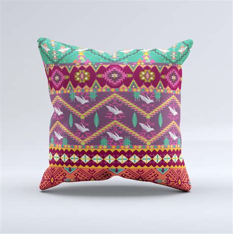 Various southwestern native / aztec patterns uses: Vector Aztec Birdy Pattern Ink-Fuzed Decorative Throw Pillow | Throw pillows, Decorative throw ...
