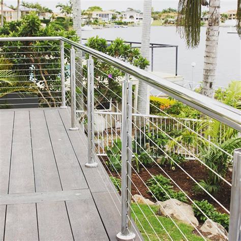 Outside Brushed 316 Stainless Steel Wire Railing Cable Balustrade