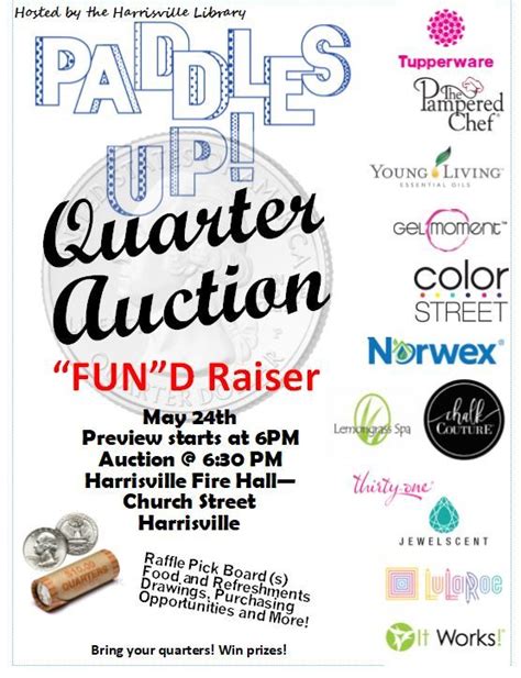 Quarter Paddle Auction Fundraiser Harrisville Free Library Auction