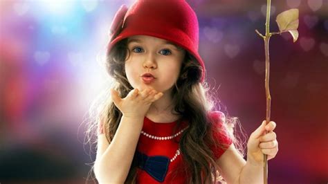 Little Girl Blowing A Kiss Hd Cute 4k Wallpapers Images