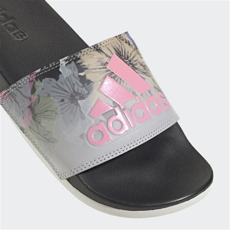 Adidas Adilette Comfort Slides Grey One Bliss Pink Core Black Gy9659