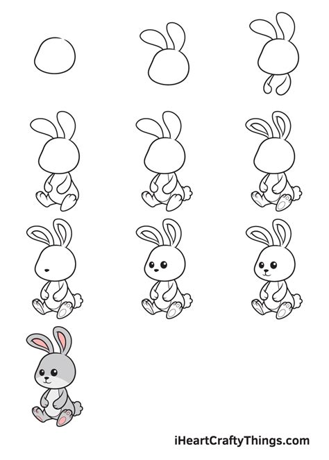 Bunny Drawing — How To Draw A Bunny Step By Step