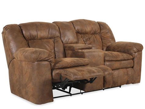 Casual Microfiber 78 Double Recliner With Console In Coffee Mathis
