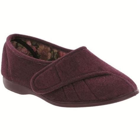 Gbs Womens Audrey Heather Velcro Slippers At Marshall Shoes