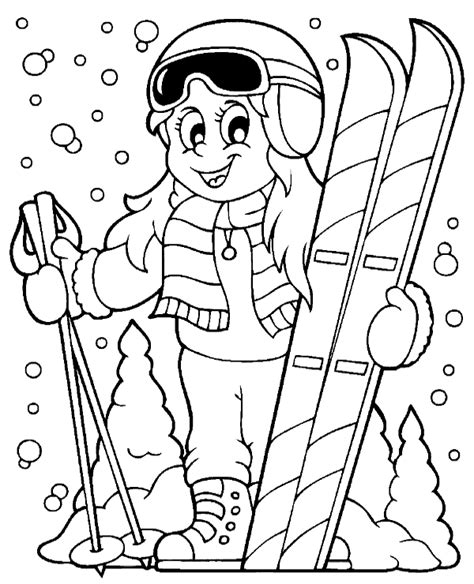 Winter Girl Coloring Pages