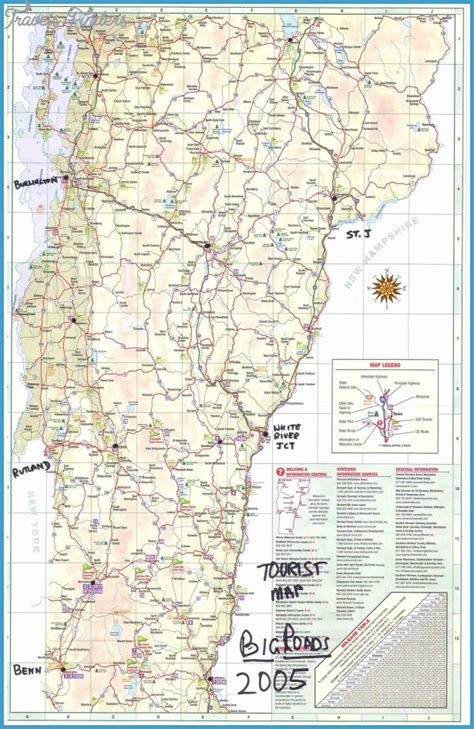 Vermont Map Tourist Attractions Travelsfinderscom