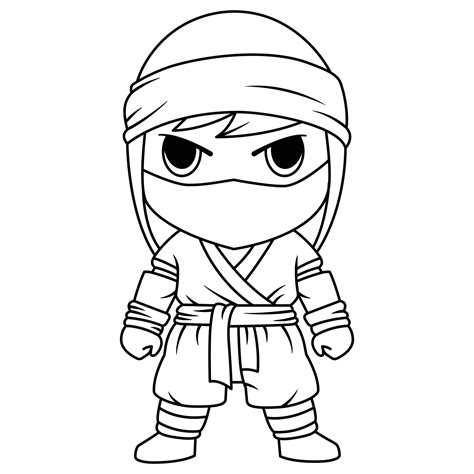 Kids Friendly Ninja Coloring Page For Kids Isolated Clean And