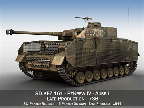Pzkpfw Iv Panzer 4 Ausf J 736 3d Model Model Tanks 3d Model