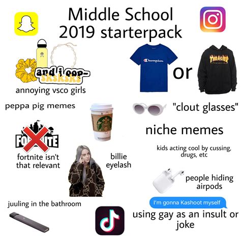 Middle School 2019 Starterpack Rstarterpacks Starter Packs Know