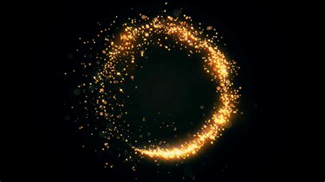 Golden Glitter Circle With Sparkling Light Stock Motion Graphics Sbv