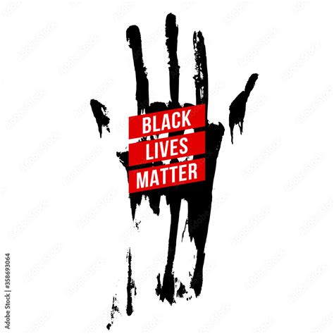 Black Bloody Hand Design Concept For Stand Against Racial Injustice