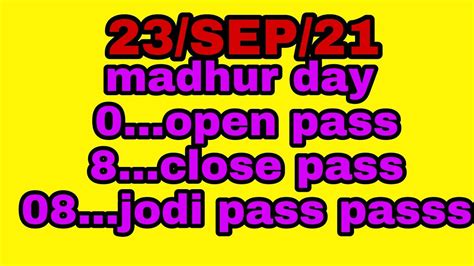 23 09 21 Madhur Day Matka Guessing Satta Matka Today Fix Matka Game Sattamatka Madhur Day