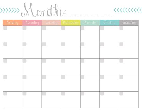 013 Blank Monthly Calendar Template Free Printable Templates Of