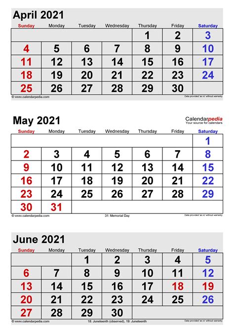 Calendar Apr 2021 3 Month View Calendar 2021