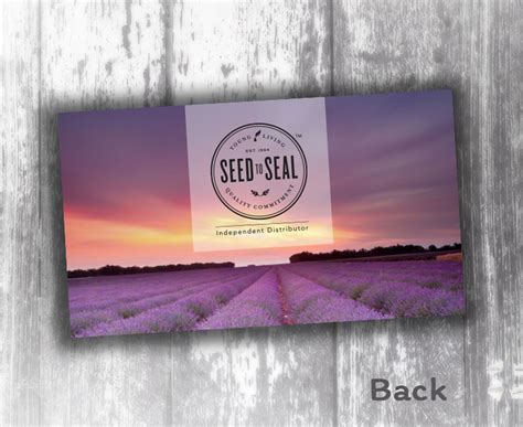 Young Living Business Card Lavender Fields Oily Cards Young
