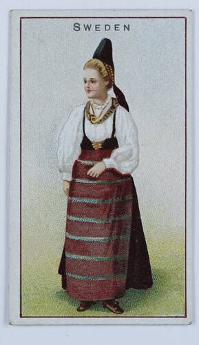 Card National Costume Sweden Female Circa 1900