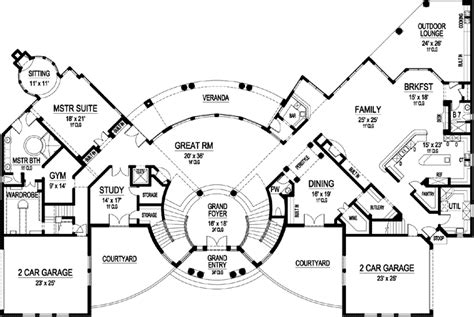 Mediterranean House Plan 6 Bedrooms 7 Bath 10639 Sq Ft Plan 63 218