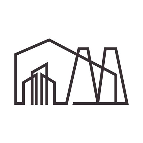 Lines Factory Or Industry Building Logo Symbol Icon Vector Graphic
