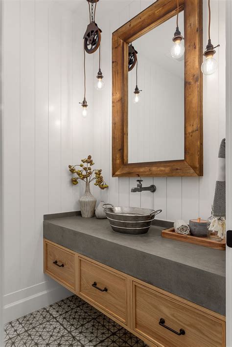 Fabulous Farmhouse Style Powder Rooms Save Space With Cozy