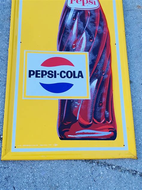 1960s Pepsi Cola Tin Litho Sign Absolutely Stunning Condition 47 By 17