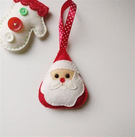 Christmas Ornament Santa Claus Christmas Decoration Felt Etsy Felt