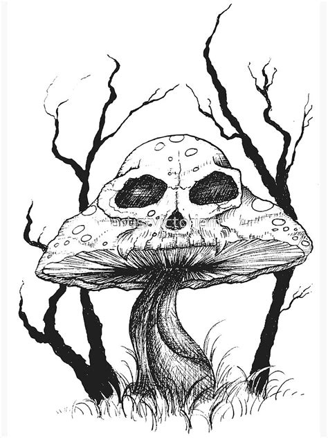 Evil Mushroom Art Print By Artistvictoriam Redbubble