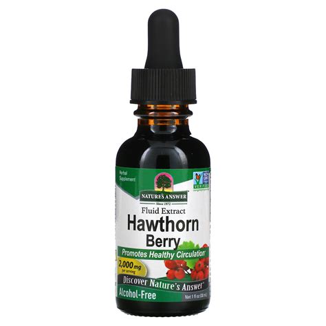 Nature S Answer Hawthorn Berry Fluid Extract Alcohol Free 2 000 Mg