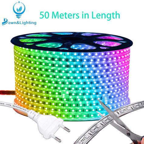 Led Strip Light With Remote 1m 50m 5050 110v 220v Waterproof Flexible