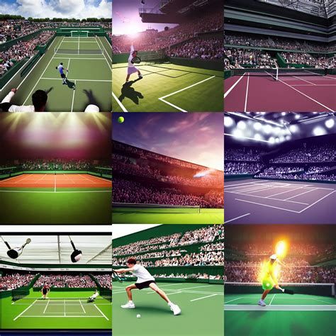 photorealistic art of a tennis player smashing the | Stable Diffusion