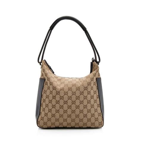 Gucci Gg Canvas Leather Hobo