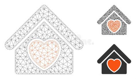 Hospice Vector Mesh Carcass Model And Triangle Mosaic Icon Stock Vector