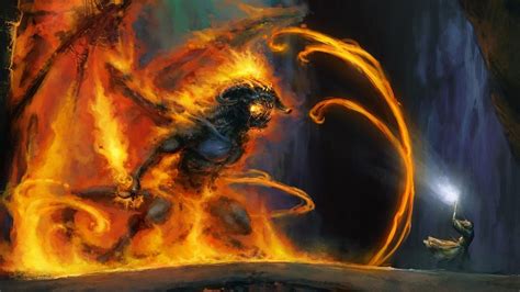 Balrog Gandalf Digital Art Fantasy Art Devils Death The Lord Of