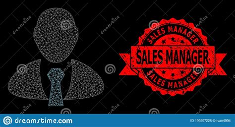 Grunge Sales Manager Stamp Seal And Polygonal Mesh Manager Stock Vector